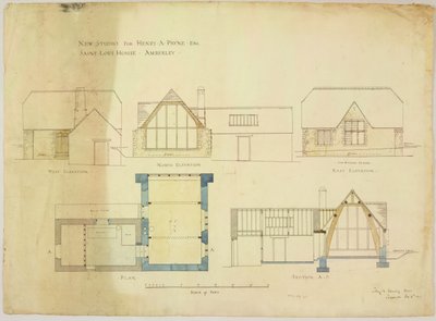 New Studio for Henry A. Payne Esq. Saint Loes House, Amberley, 2nd February 1911 by Sidney Barnsley